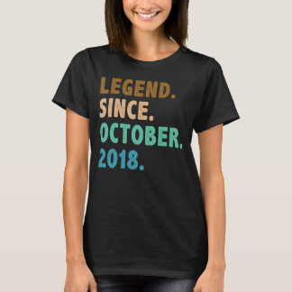 4 Year Old Legend Since October 2018 4th Birthday T-Shirt