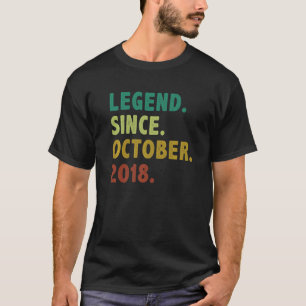 4 Year Old Legend Since October 2018 4th Birthday T-Shirt