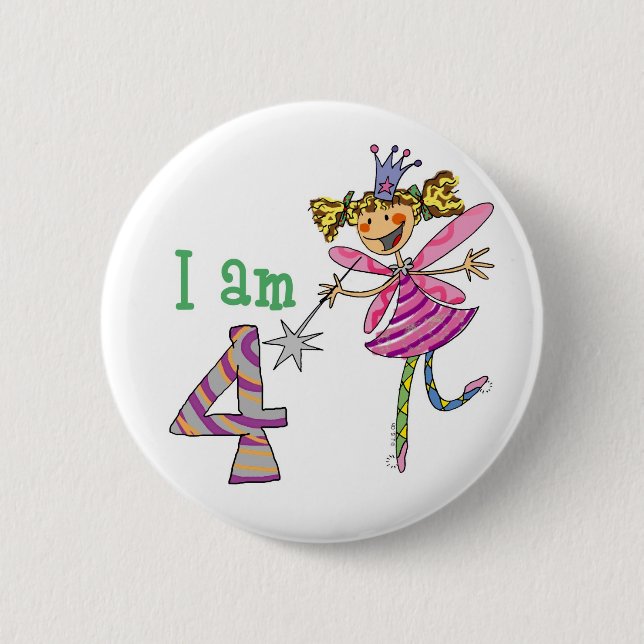 4 year old princess fairy button (Front)