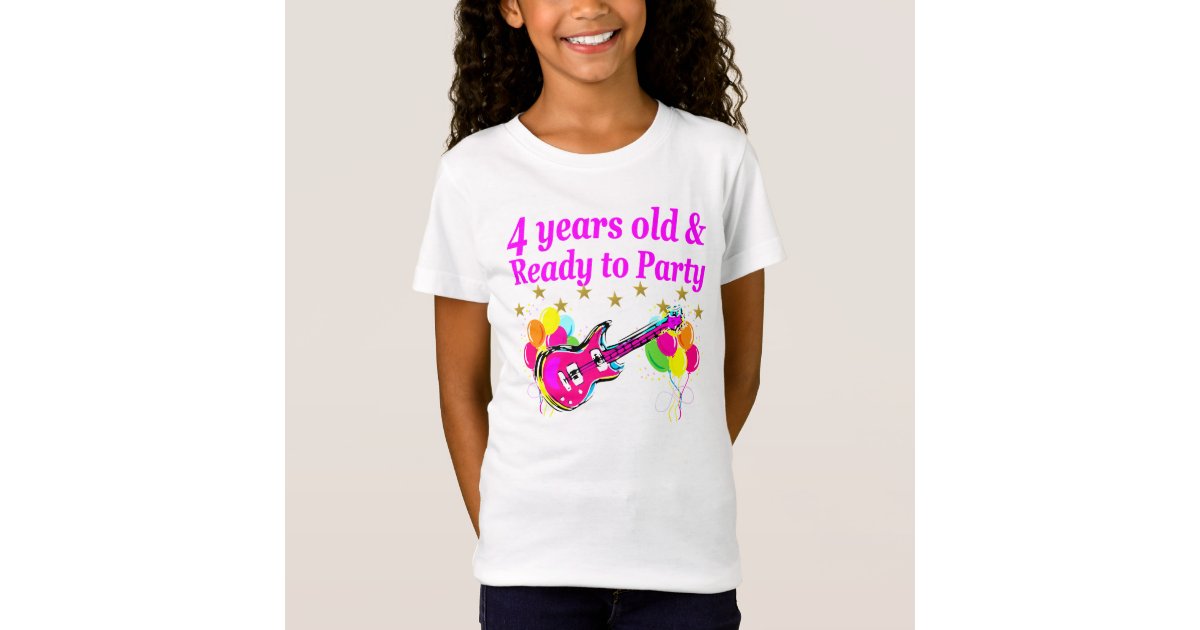 Girls Unicorn 4th Birthday T-shirt, Four Year Old Unicorn Gift, Fourth  Birthday Unicorn Outfit 