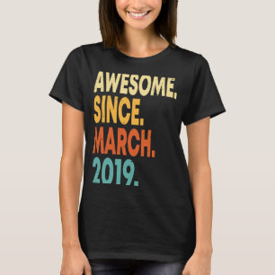 4 Year Old Vintage March 2019 4th Birthday Boy 1 T-Shirt