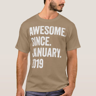 4 Years Awesome Since January 2019 4th Birthday1 T-Shirt