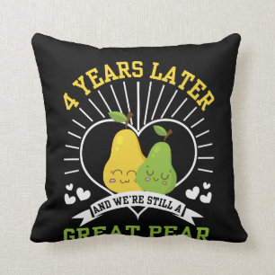 4 Years Later Were Still Great Pear Shirt Throw Pillow