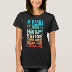 4 Years Of Being Awesome 48 Months 4th Birthday Co T-Shirt