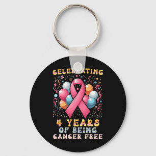 4 Years Of Being Cancer Free Breast Cancer Keychain