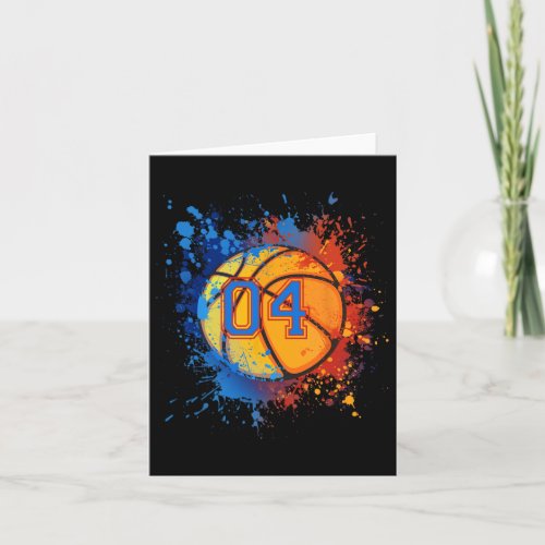 4 Years Old 4th Birthday Basketball Gift For Boys  Card