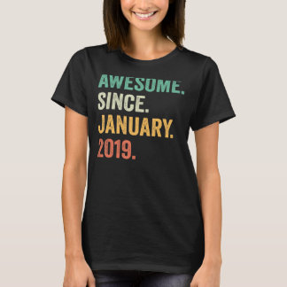 4 Years Old 4th Birthday Boy Awesome Since Januar T-Shirt