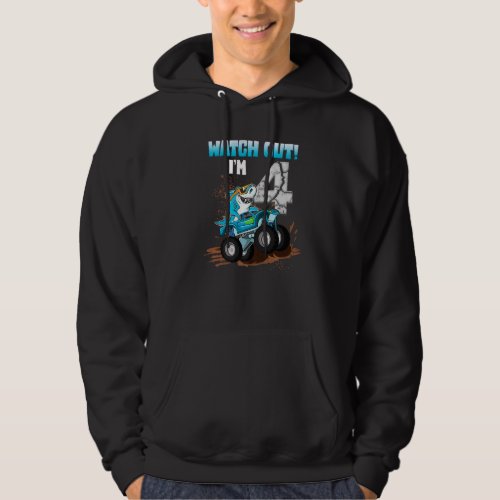 4 Years Old 4th Birthday Shark Boy Girl Monster Tr Hoodie