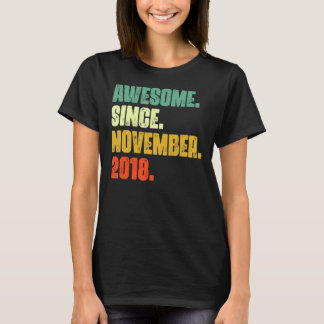 4 Years Old  Awesome Since November 2018 4th Birth T-Shirt