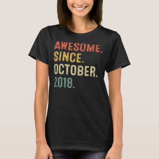4 Years Old Awesome Since October 2018 4th Birthd T-Shirt