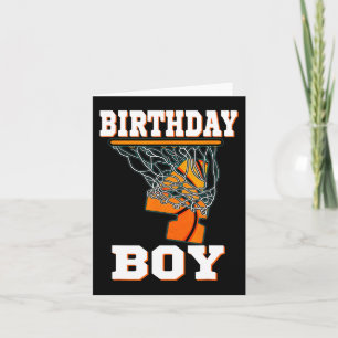 4 Years Old Basketball Boy 4th Birthday Party Cele Card