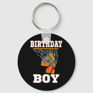 4 Years Old Basketball Boy 4th Birthday Party Cele Keychain