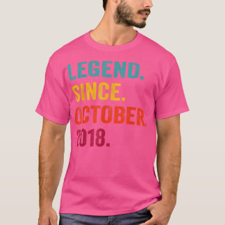 4 Years Old Gifts Legend Since October 2018 4th Bi T-Shirt