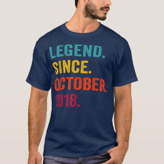 4 Years Old Gifts Legend Since October 2018 4th Bi T-Shirt