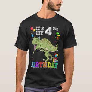 4 Years Old  It's My 4th Birthday Dinosaur Rex T-Shirt