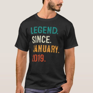 4 Years Old Legend Since January 2019 4th Birthda T-Shirt