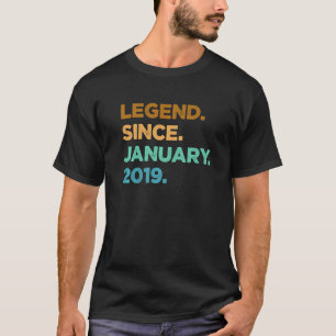 4 Years Old Legend Since January 2019 4th Birthday T-Shirt
