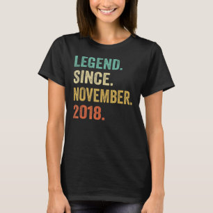 4 Years Old Legend Since November 2018 4th Birthd T-Shirt