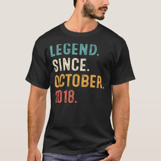 4 Years Old Legend Since October 2018 4th Birthday T-Shirt