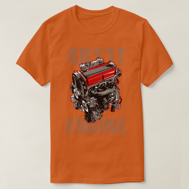 4B11T Engine Mitsubishi Lancer Evo X TShirt (Design Front)