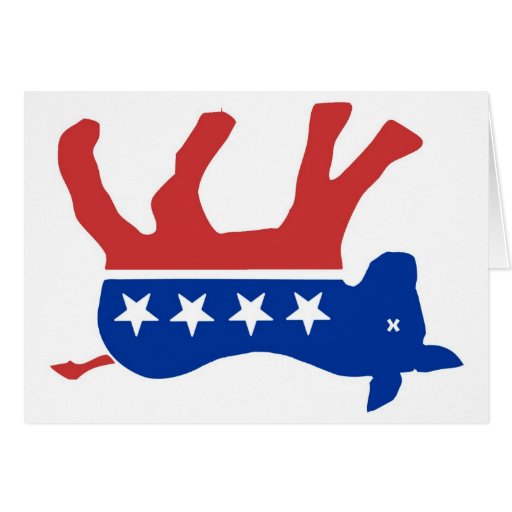 4D - the Democratic Dead Donkey Designs by RIGHTIQ Card | Zazzle