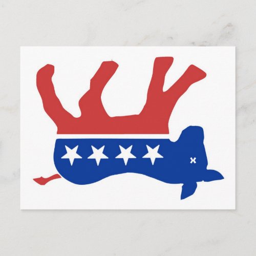 4D _ the Democratic Dead Donkey Designs by RIGHTIQ Postcard