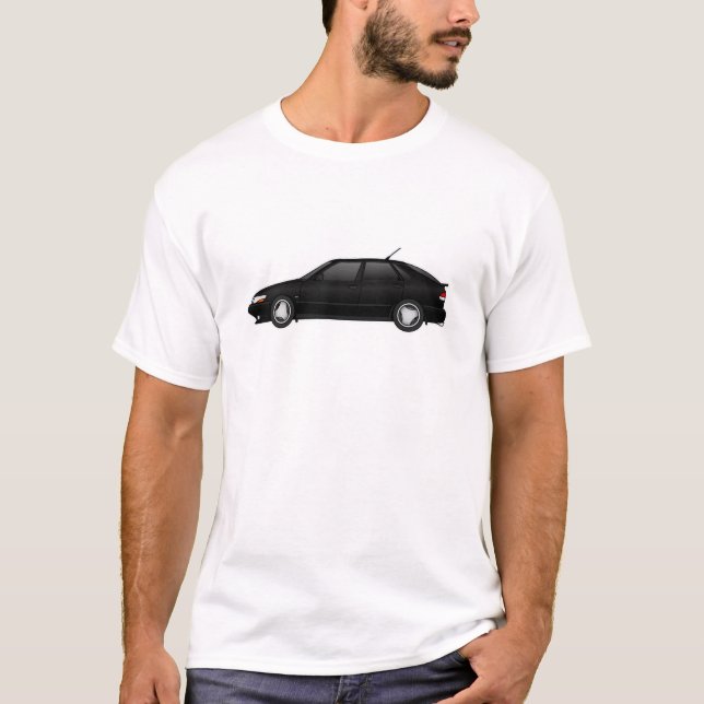4door_talledega black with viggen antenna T-Shirt (Front)