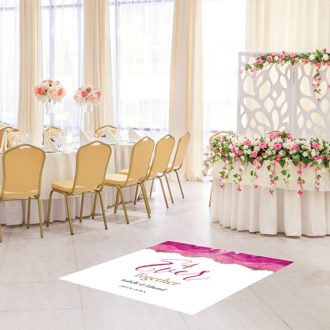 "4Ever Together" Pink & Gold Agate Marble Design Floor Decals (Creator Uploaded)
