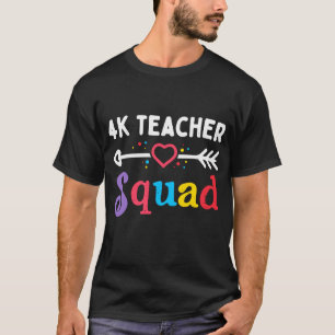 4k teacher Squad Fourth Teacher Student Team Back  T-Shirt