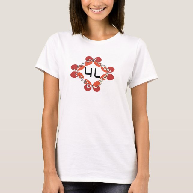 4L- Living Large Loving Life - Butterfly T-Shirt (Front)