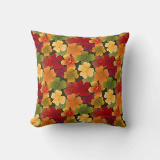 4leaf in autumn colors throw pillow