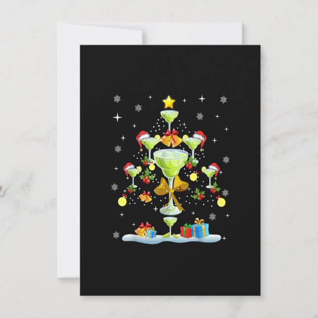 4nEZ Margarita Christmas Tree Merry Xmas Margarita Invitation (Front)