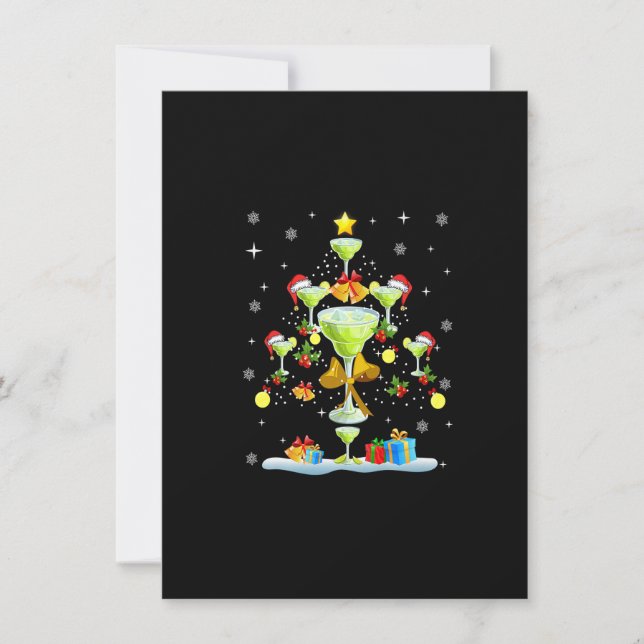 4nEZ Margarita Christmas Tree Merry Xmas Margarita Invitation (Front)