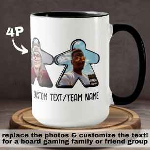 4P Custom Photo Meeple Board Game Group Mug