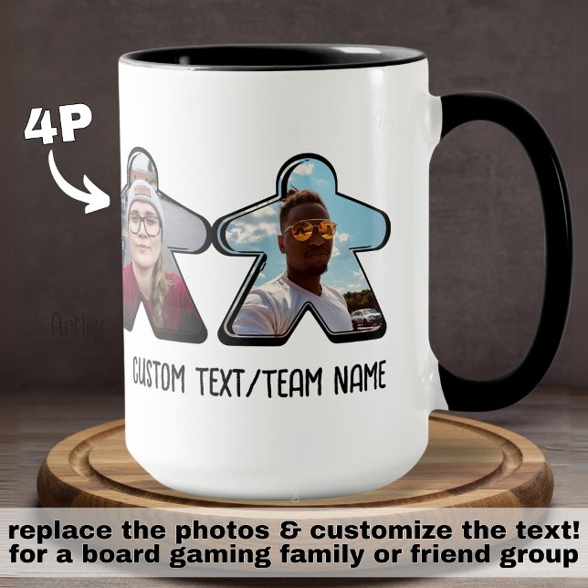 4P Custom Photo Meeple Board Game Group  Mug (Creator Uploaded)