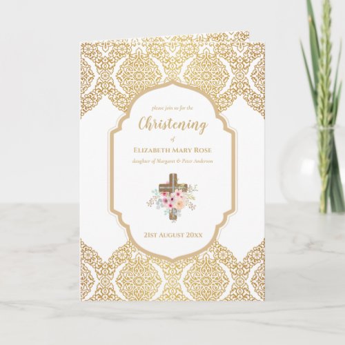 4page CHRISTENING Invite and Program Gold Ornate