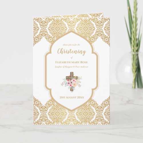 4page CHRISTENING Invite and Program Gold Ornate