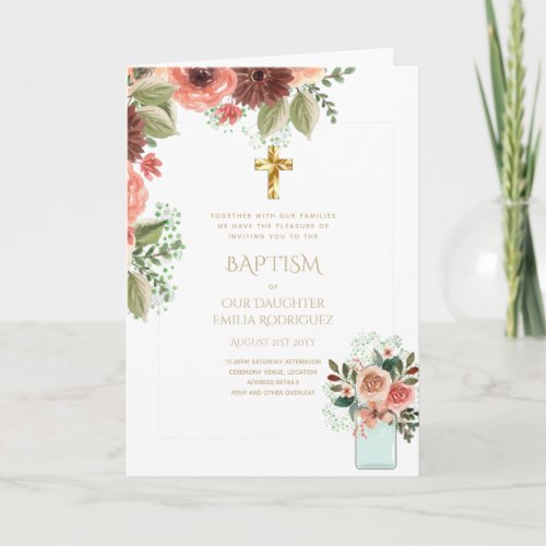 4pg Floral BAPTISM Invitations _ Program