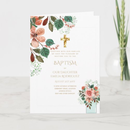 4pg Floral BAPTISM Invitations _ Program