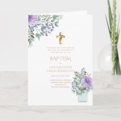 4pg Floral BAPTISM Invitations _ Program