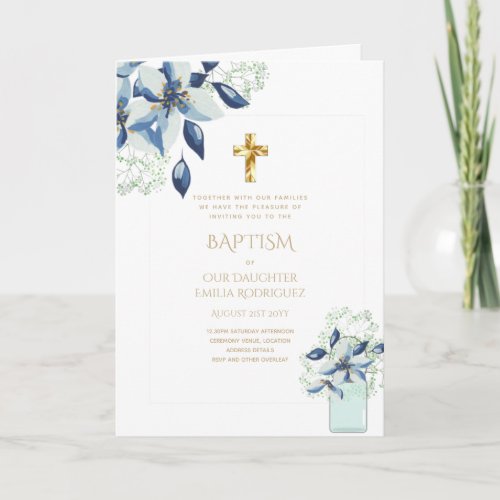 4pg Floral BAPTISM Invitations _ Program