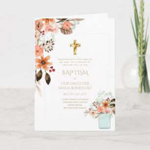 4pg Floral BAPTISM Invitations - Program