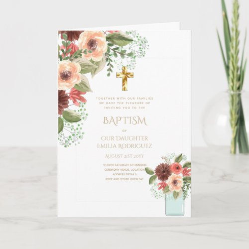 4pg Floral BAPTISM Invitations _ Program