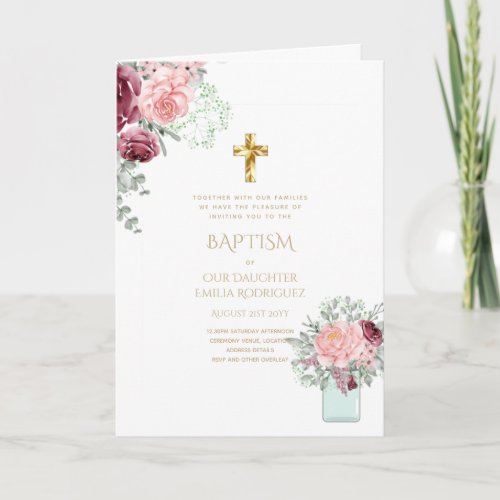 4pg Floral BAPTISM Invitations _ Program