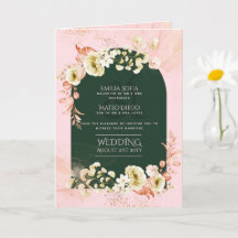 4pg Hispanic Floral Wedding Program Bilingual Chic