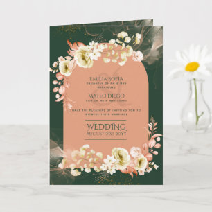 4pg Hispanic Floral Wedding Program Bilingual Chic