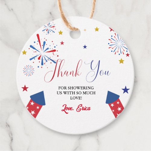 4t of July Independence Baby Shower Thank You  Favor Tags