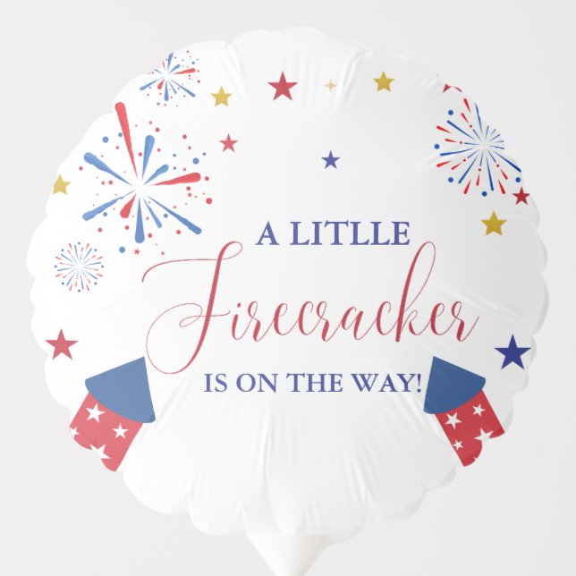 4t of July Independence firecracker Baby Shower  Balloon (Front)