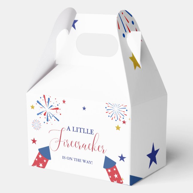4t of July Independence firecracker Baby Shower   Favor Boxes (Front)