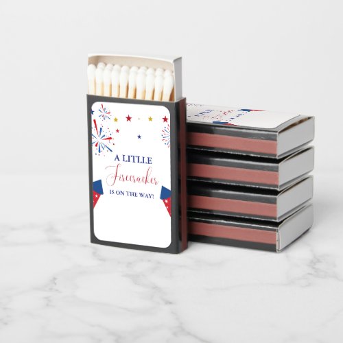 4t of July Independence firecracker Baby Shower  Matchboxes